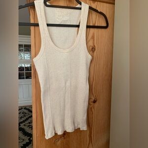 Aerie Sz S  Ribbed Tank Top Beige heather - racer back tank heavier fabric